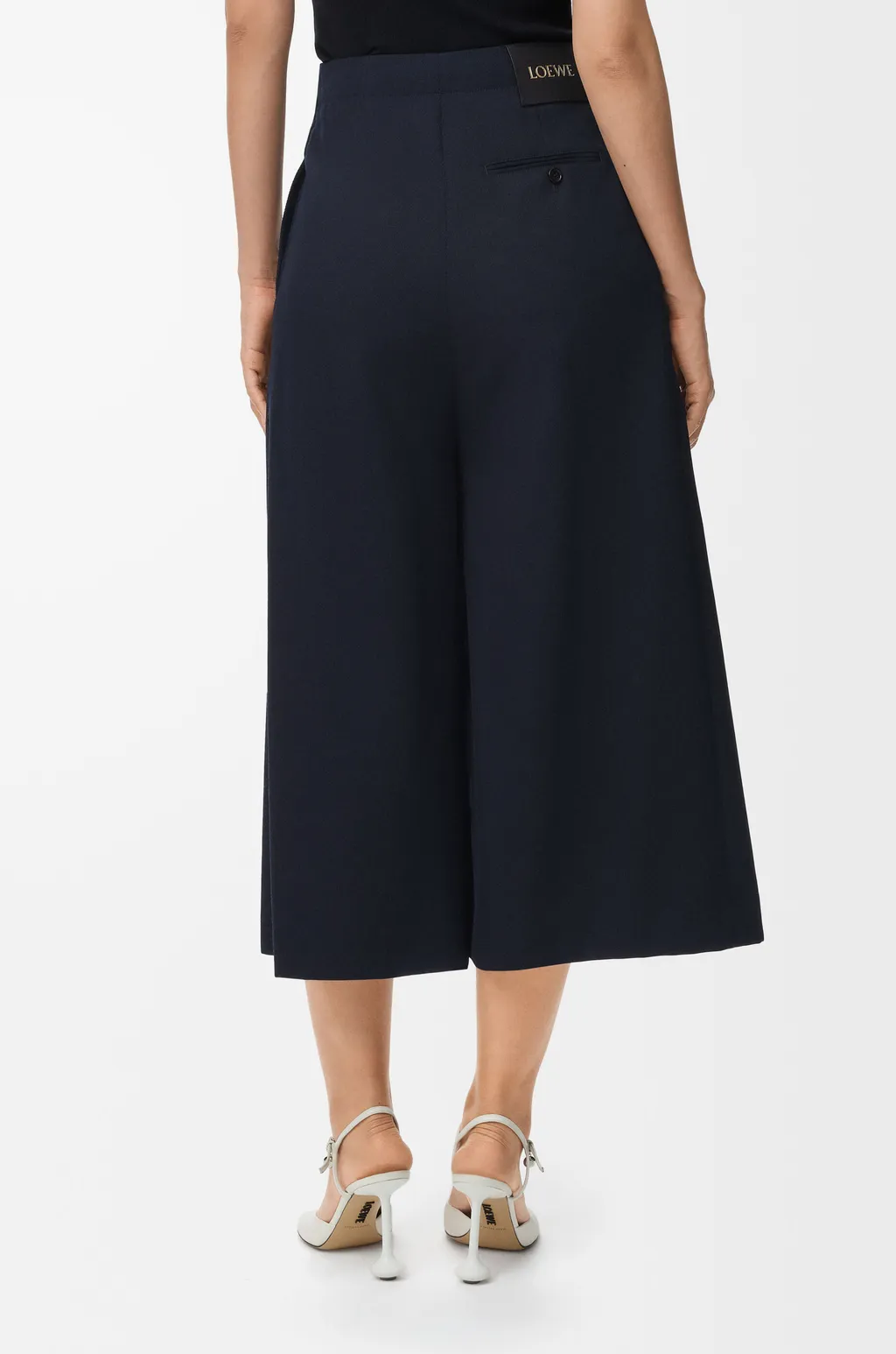 Elastic Waist Cropped Trousers
