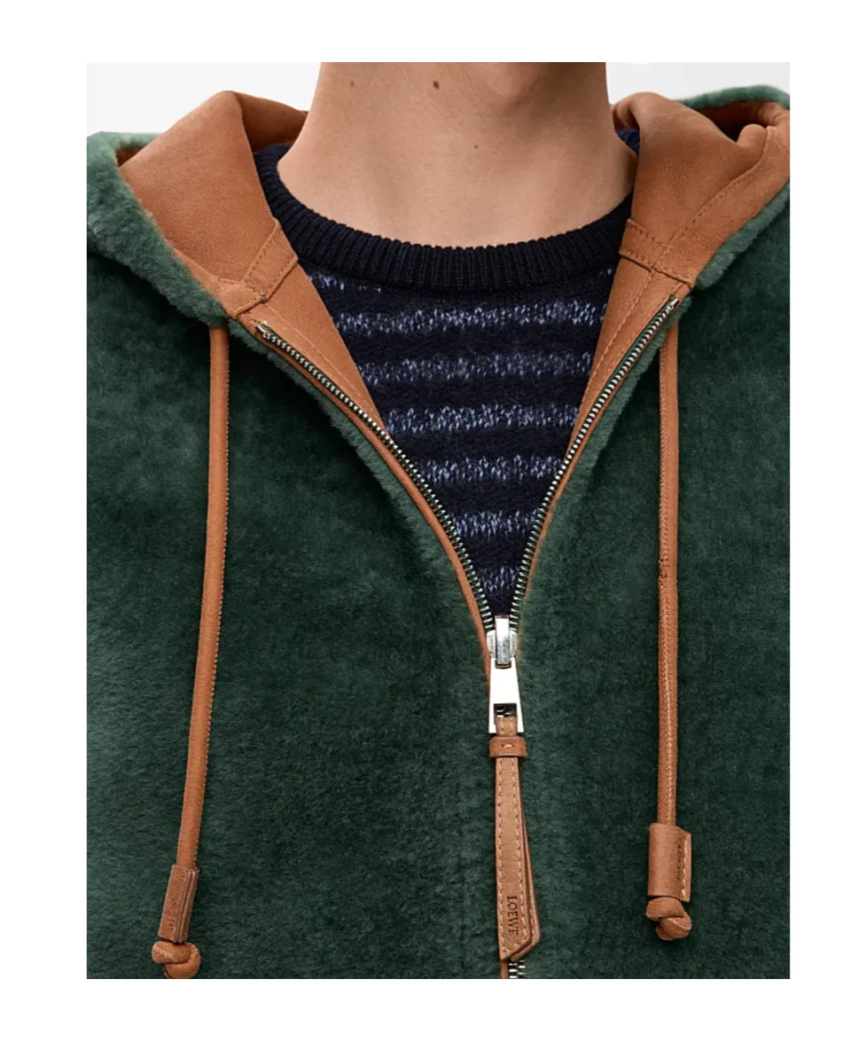 Shearling Hooded Sweatshirt