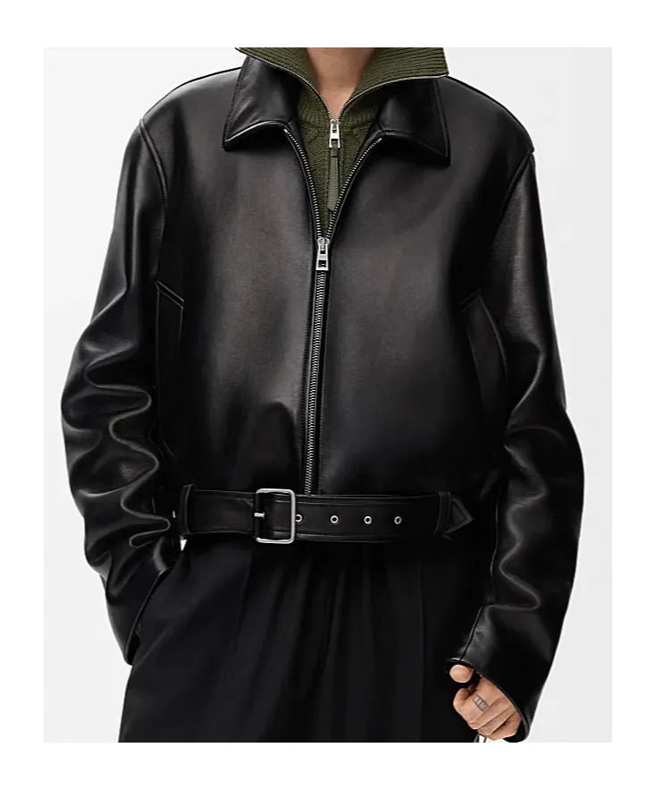 Belted Leather Jacket