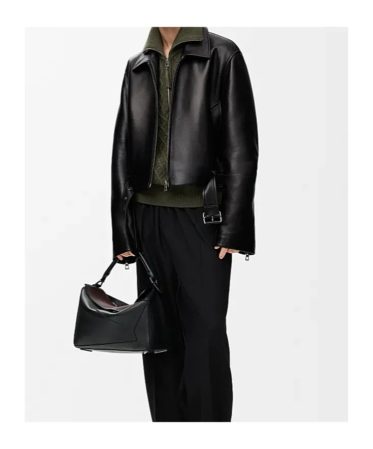 Belted Leather Jacket