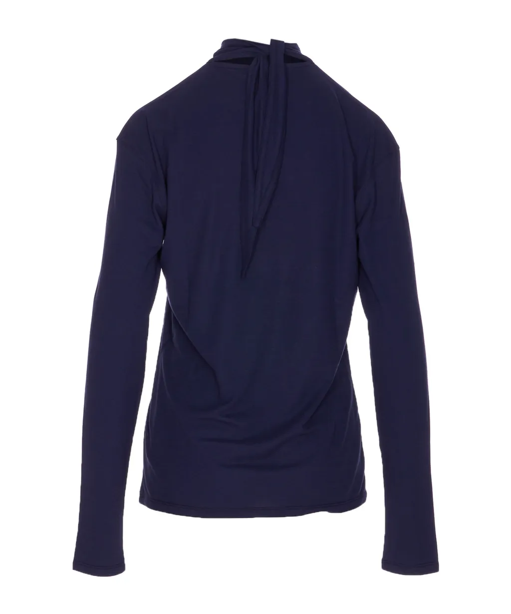 Scarf Detailed Long Sleeved Top