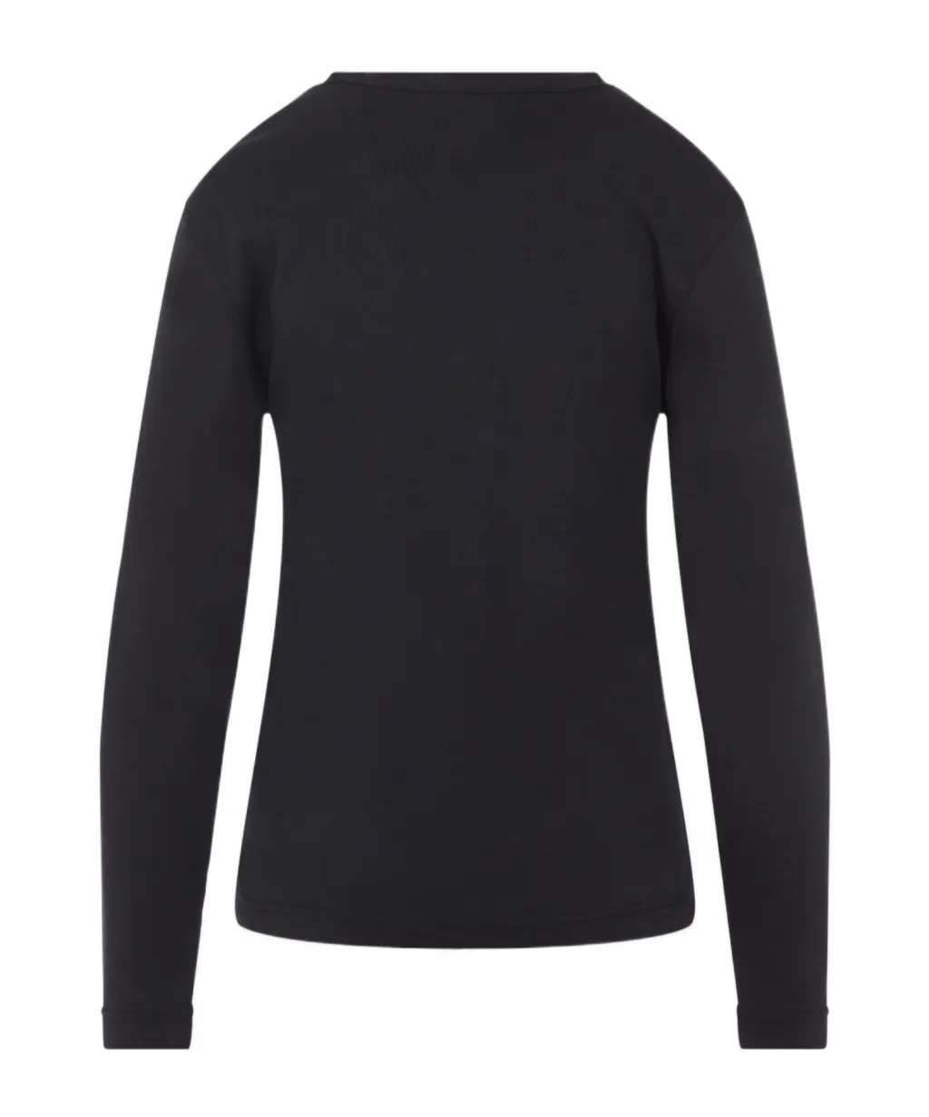 Long-Sleeved Ribbed Crewneck T-Shirt
