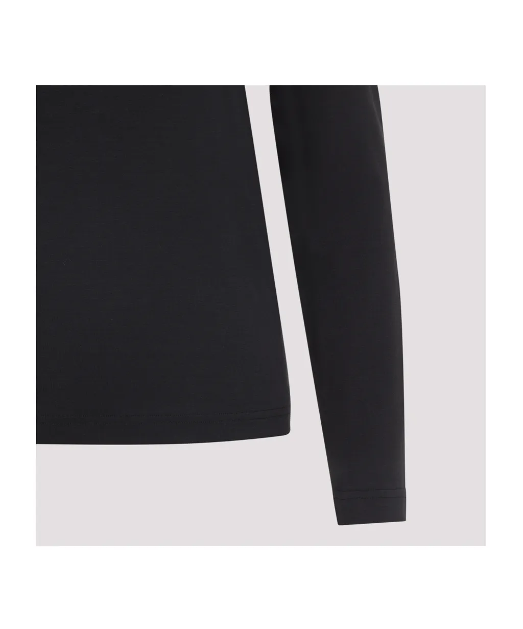 Long-Sleeved Ribbed Crewneck T-Shirt