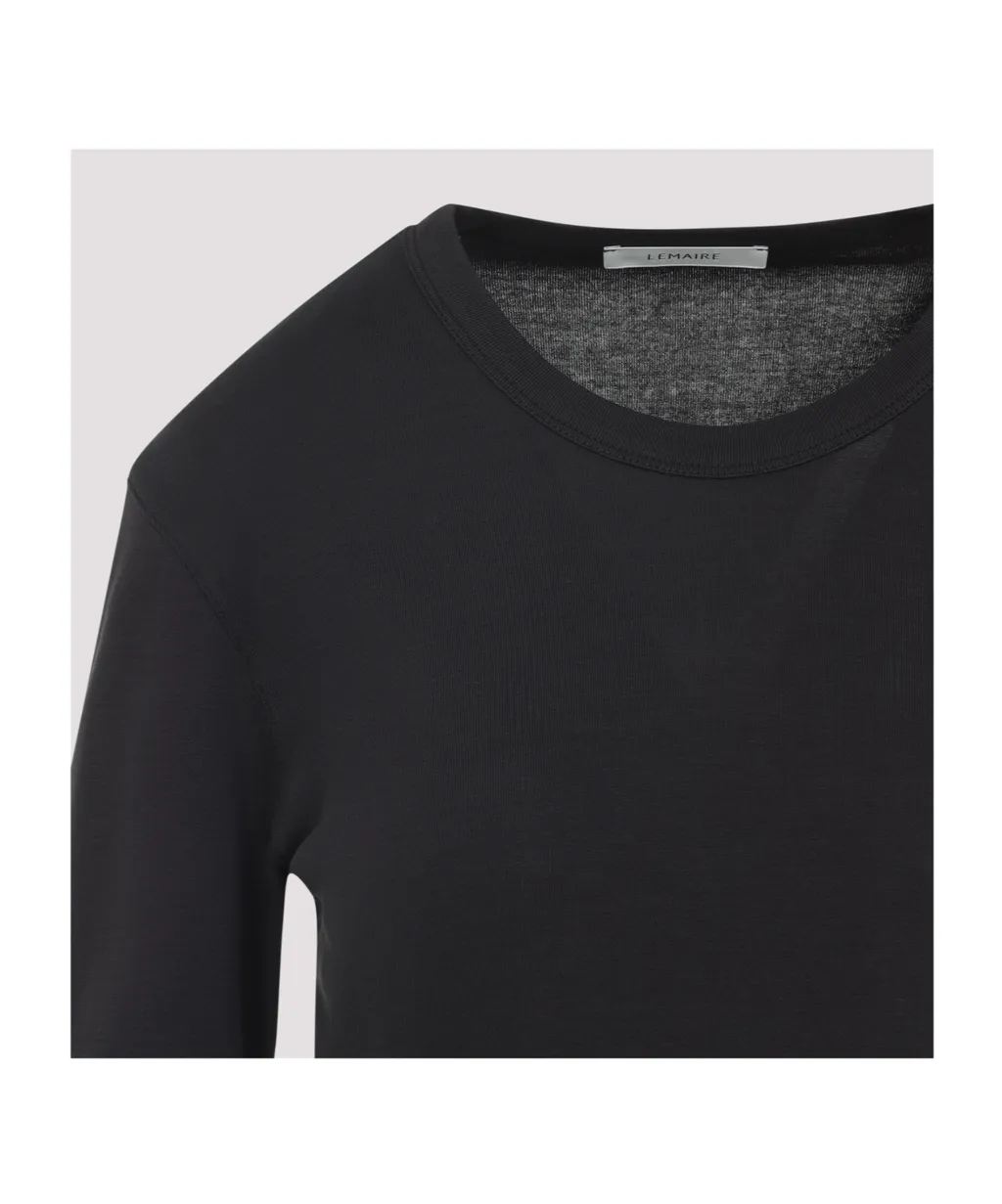 Long-Sleeved Ribbed Crewneck T-Shirt
