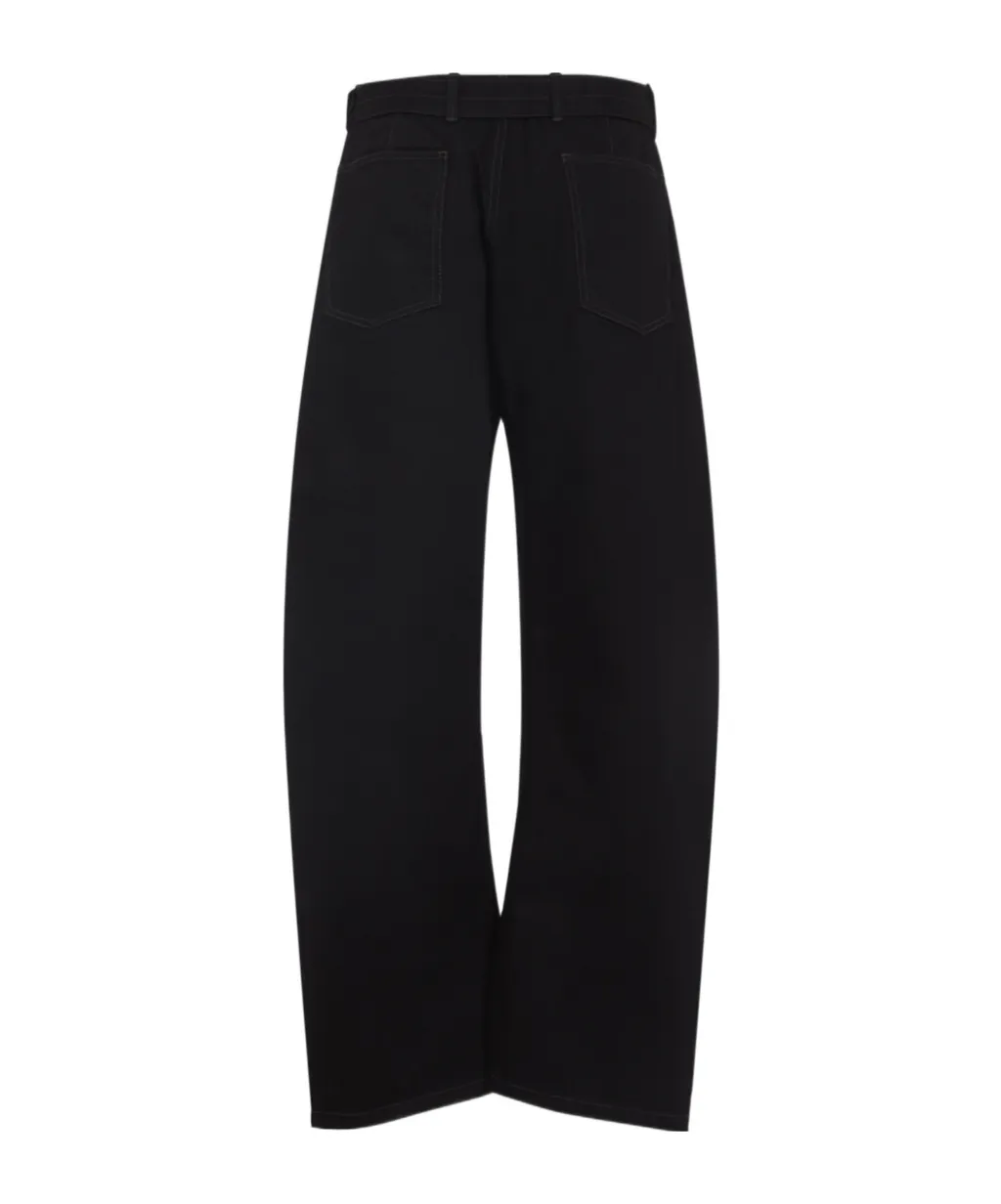Wide-Leg Belted Trousers