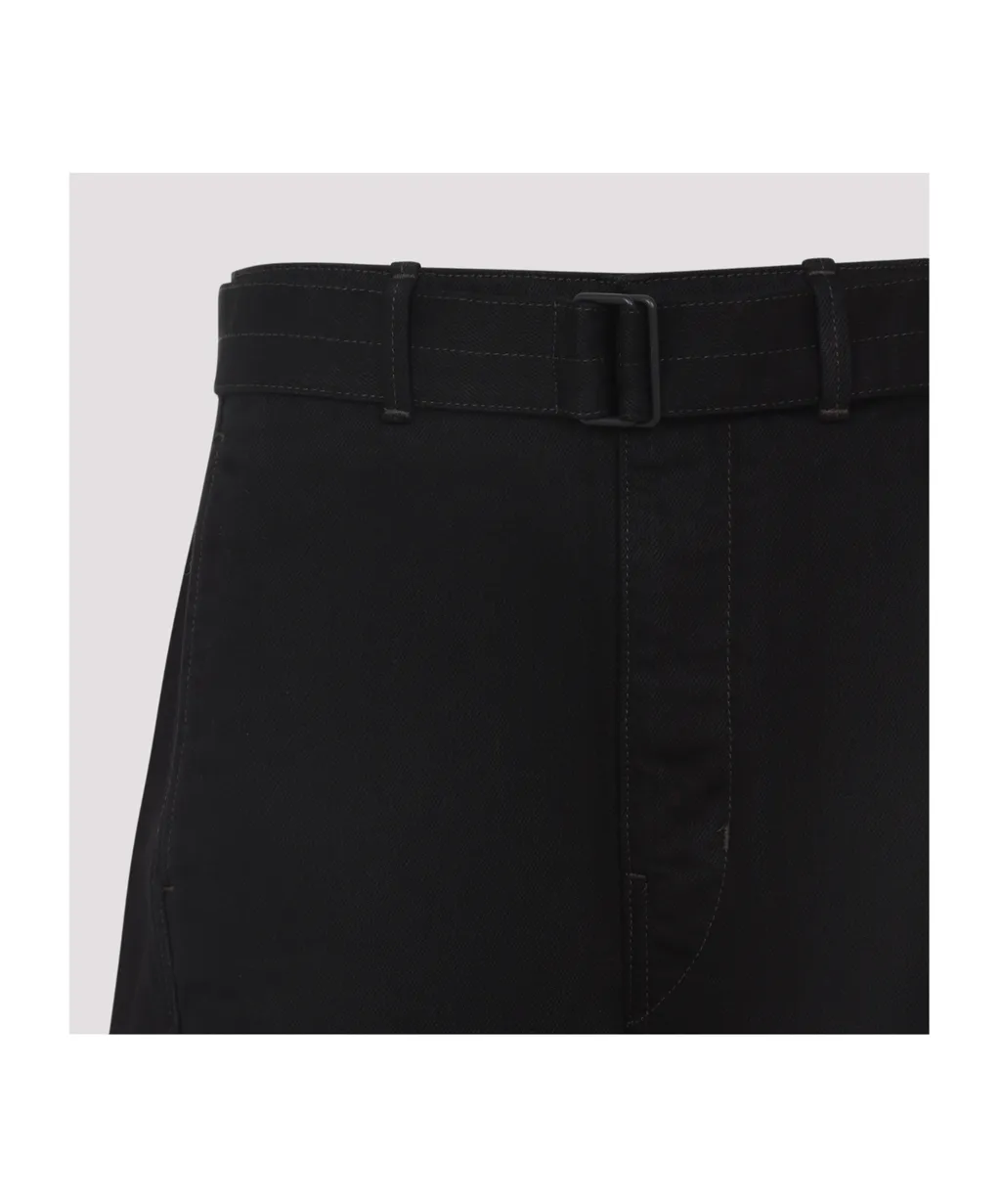 Wide-Leg Belted Trousers