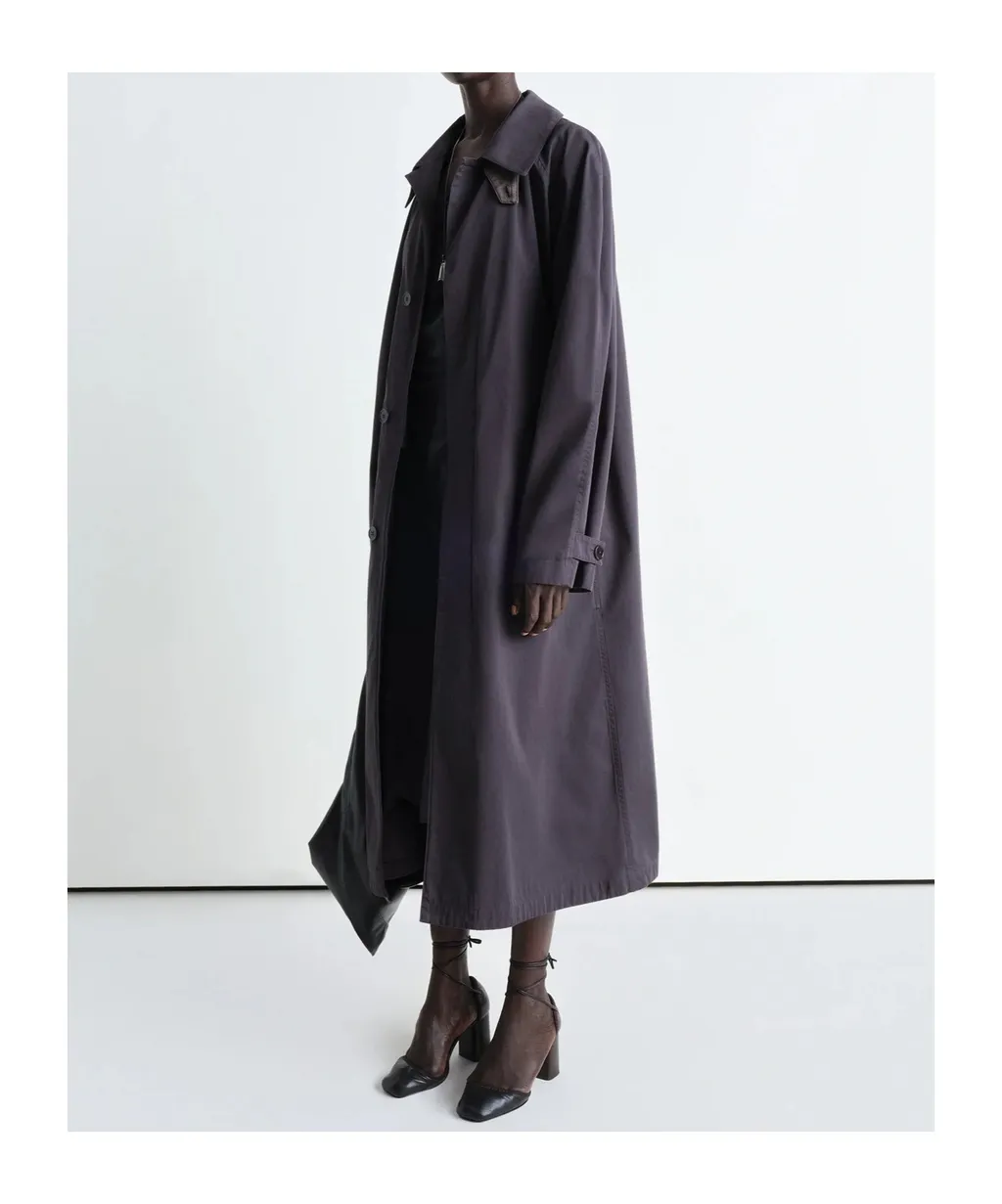 Button-Front Raglan-Sleeve Coat
