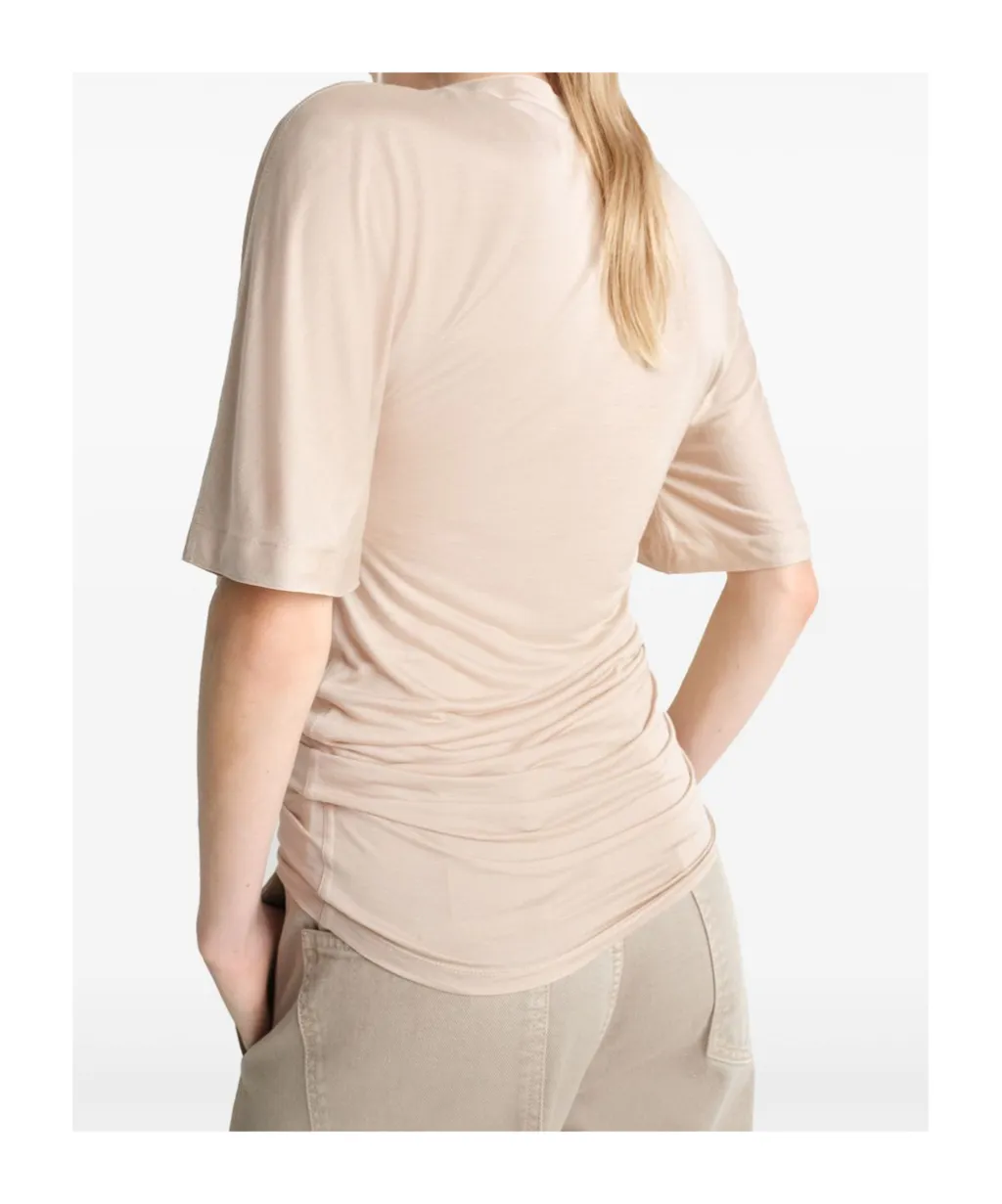 Short Sleeve Scarf Blouse