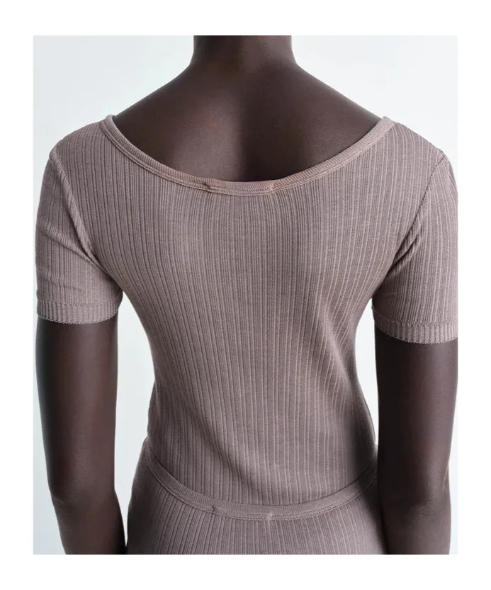 Buttoned Rib Bodysuit