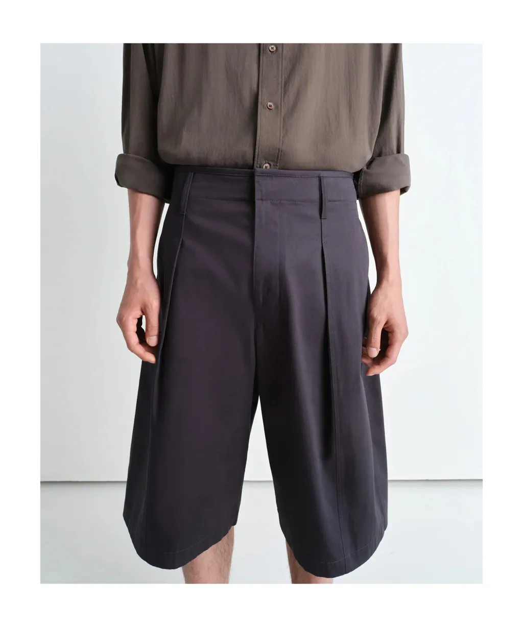 Maxi Pleated Bermuda Shorts