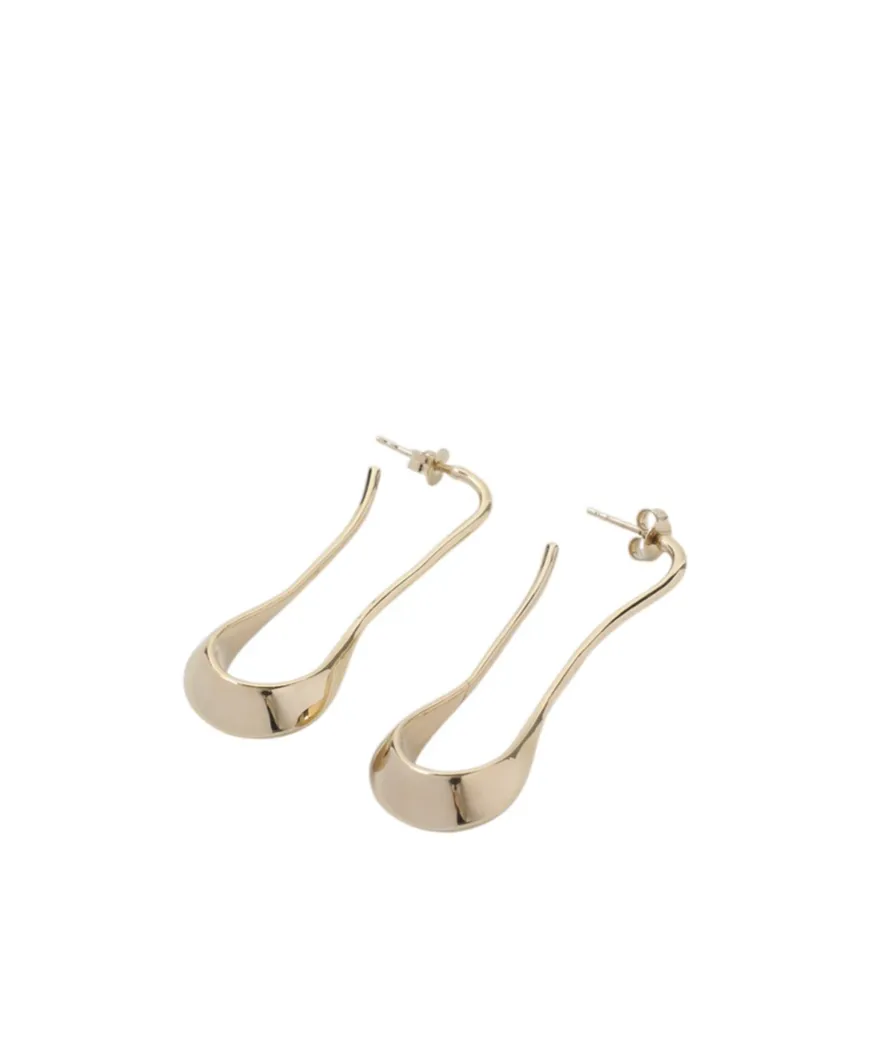 Short Curve-Edge Drop Earrings
