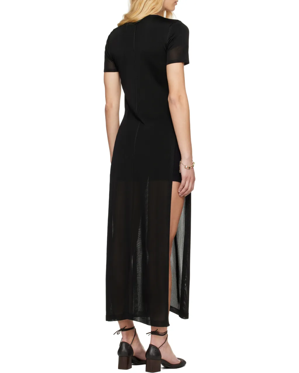 Round-Neck Side-Slit Maxi Dress