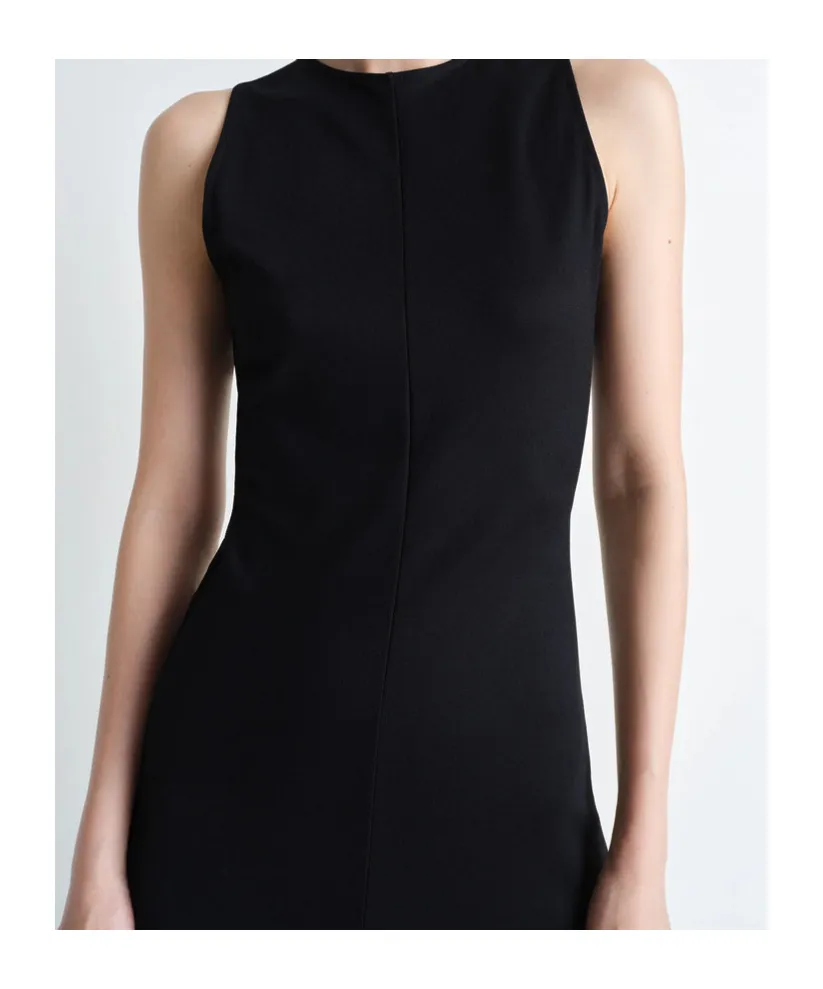 Twisted-Hem Sleeveless Midi Dress