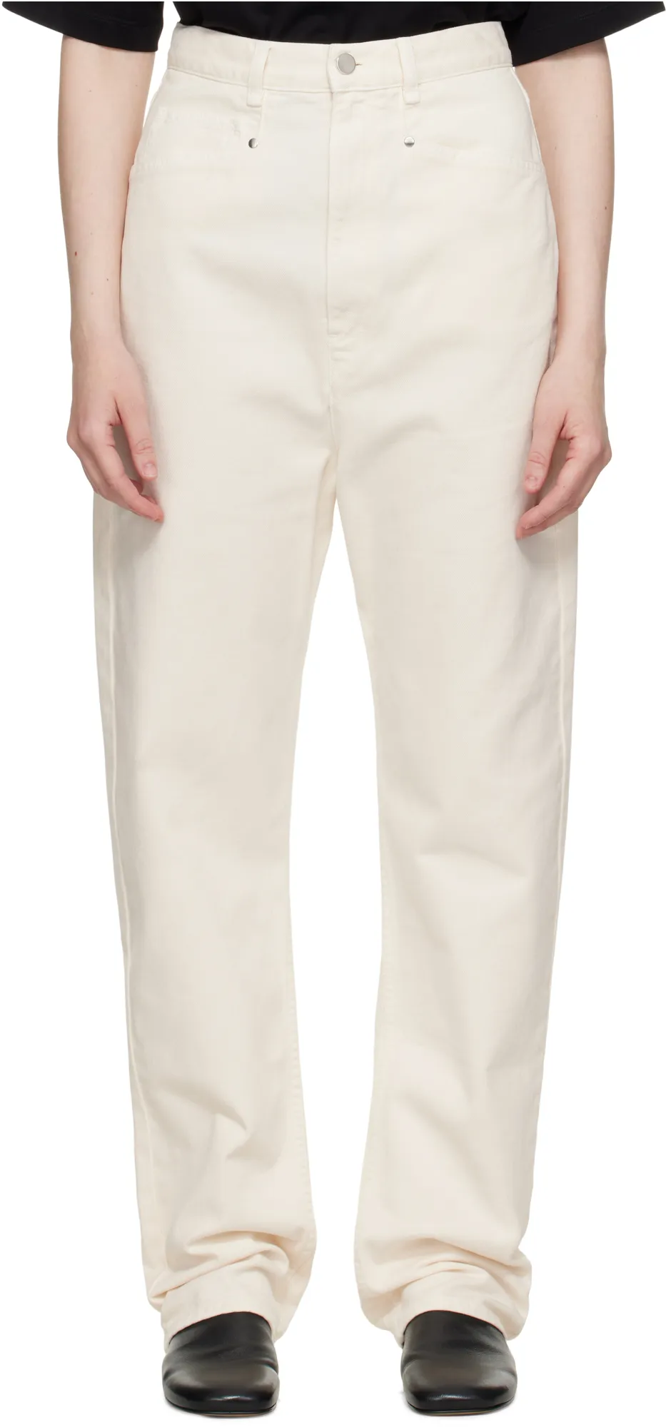 Drop-Crotch Straight-Leg Jeans