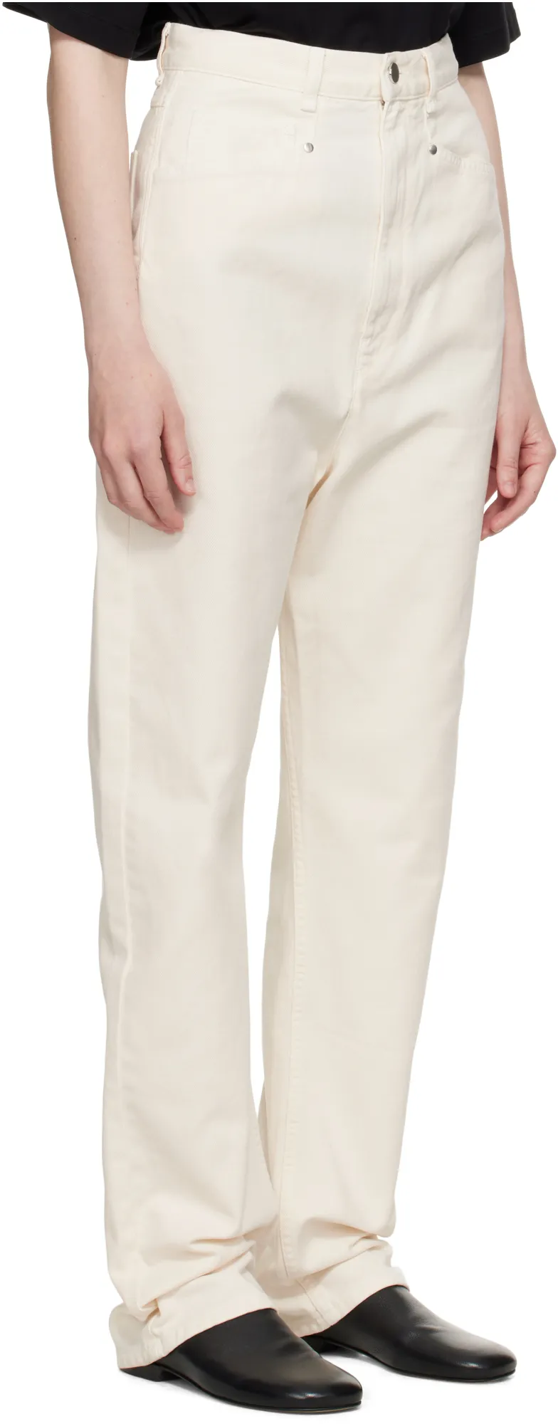 Drop-Crotch Straight-Leg Jeans
