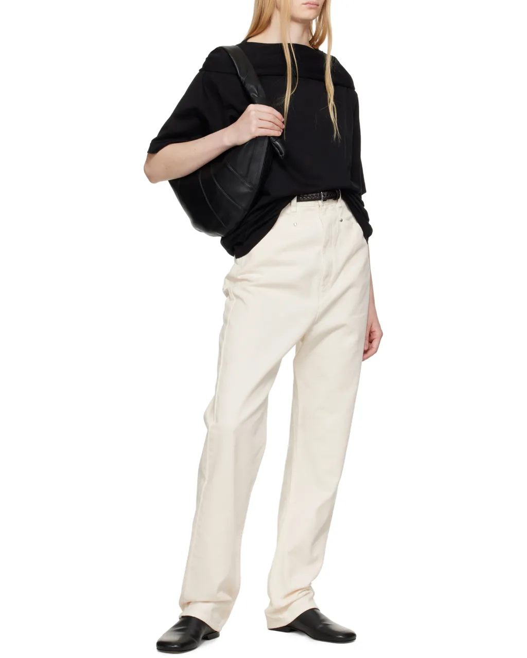 Drop-Crotch Straight-Leg Jeans