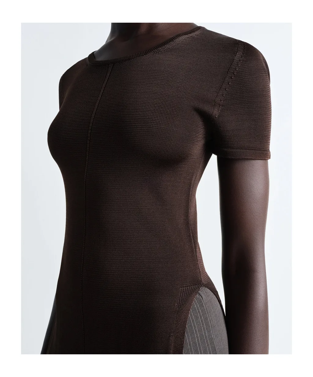 Crewneck Side-Slit Maxi Dress