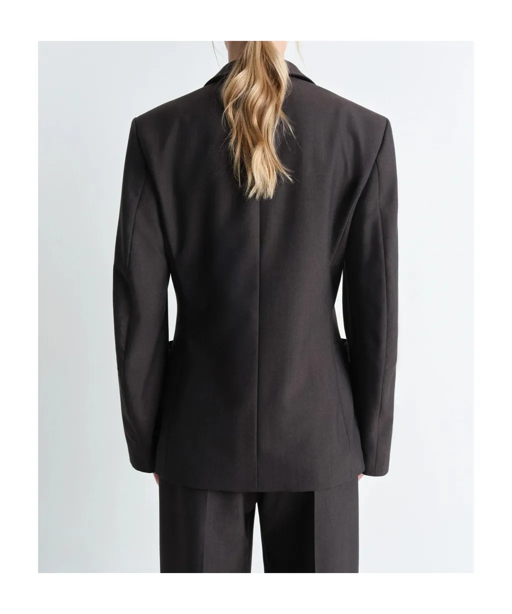 Long-Sleeved Double-Breasted Blazer
