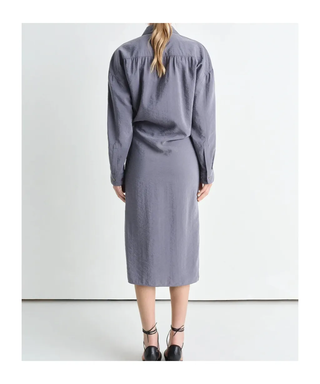Straight Collar Twisted Dress