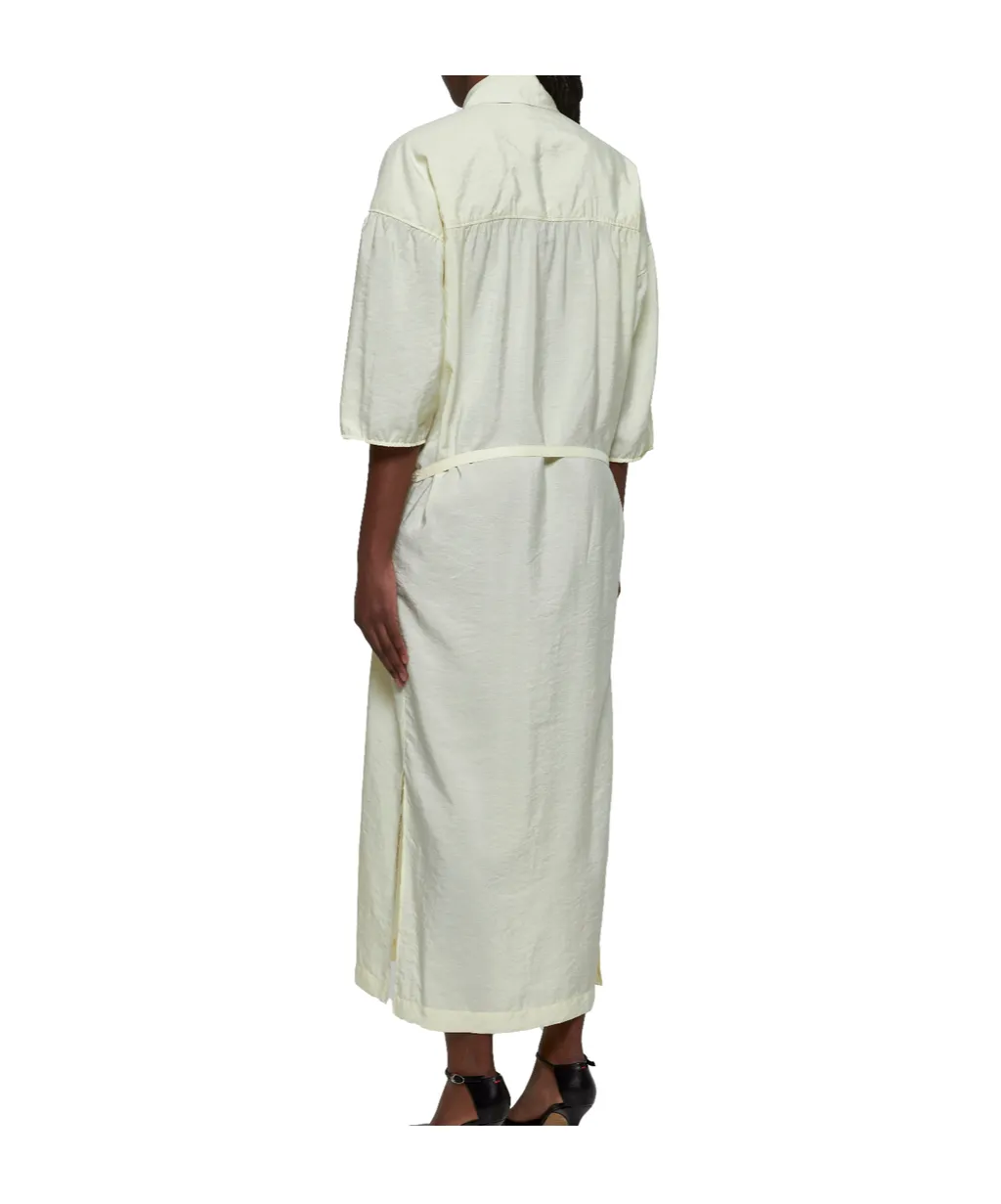 Gathered Asymmetric Midi Dress