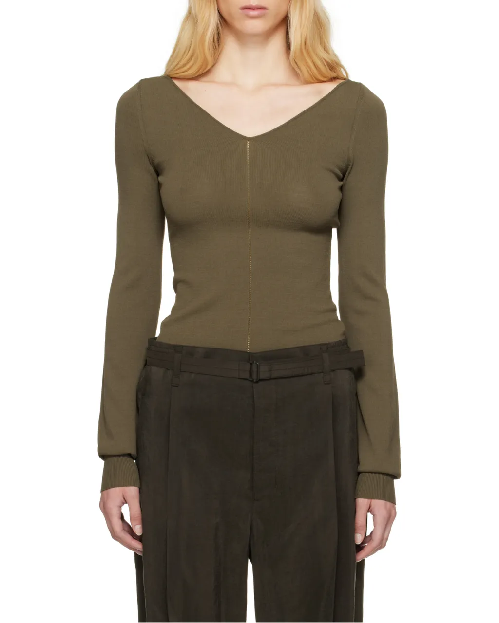V-Neck Long-Sleeve Top