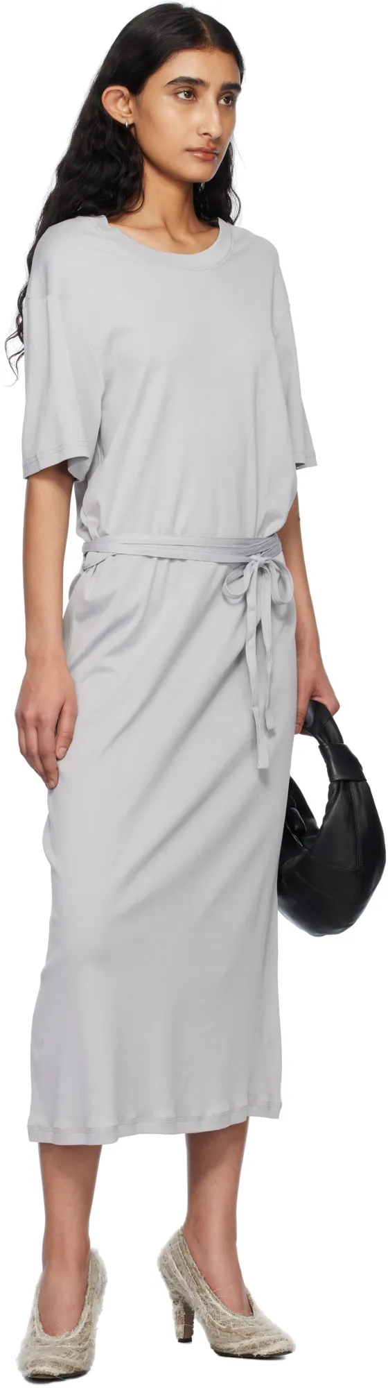 Belted Crewneck T-Shirt Dress