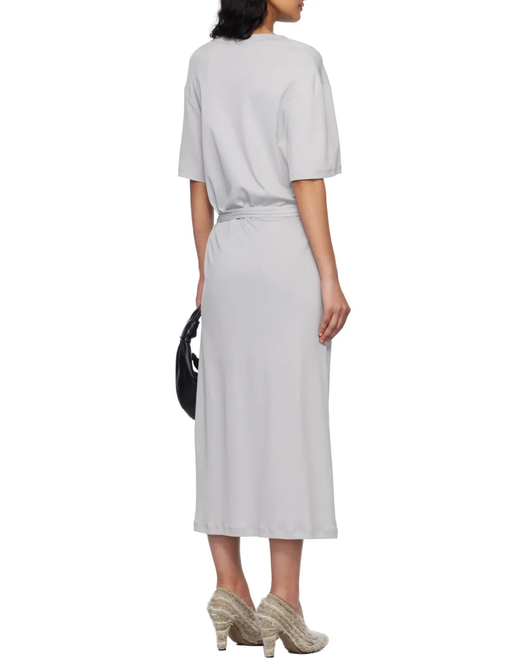 Belted Crewneck T-Shirt Dress