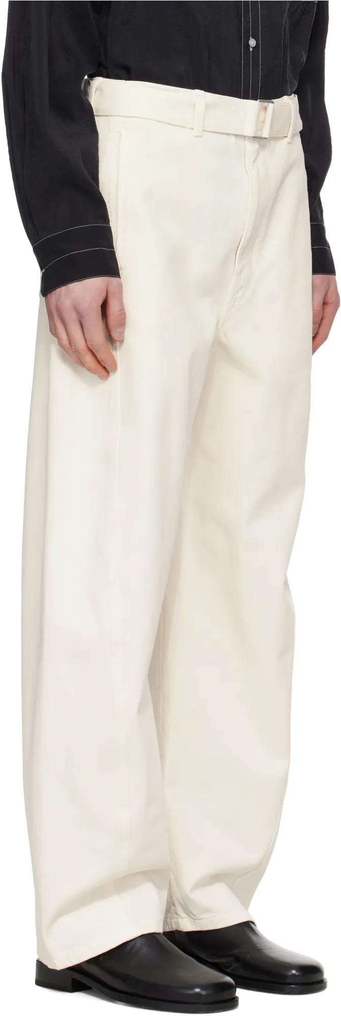 Twisted Belted Straight-Leg Trousers