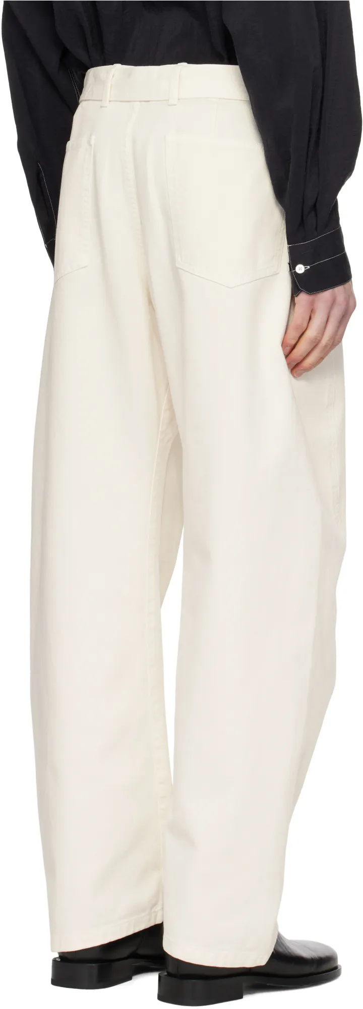 Twisted Belted Straight-Leg Trousers