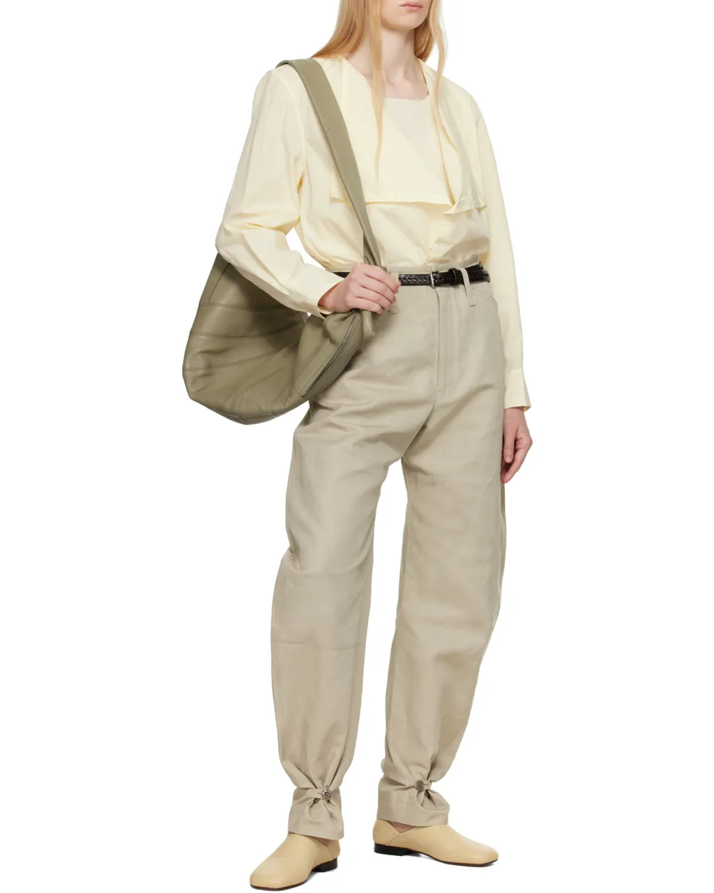 Croissant Zip-Up Large Crossbody Bag