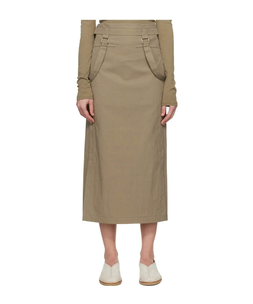 Mid-Length Skirt With Suspenders