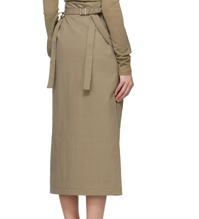 Mid-Length Skirt With Suspenders