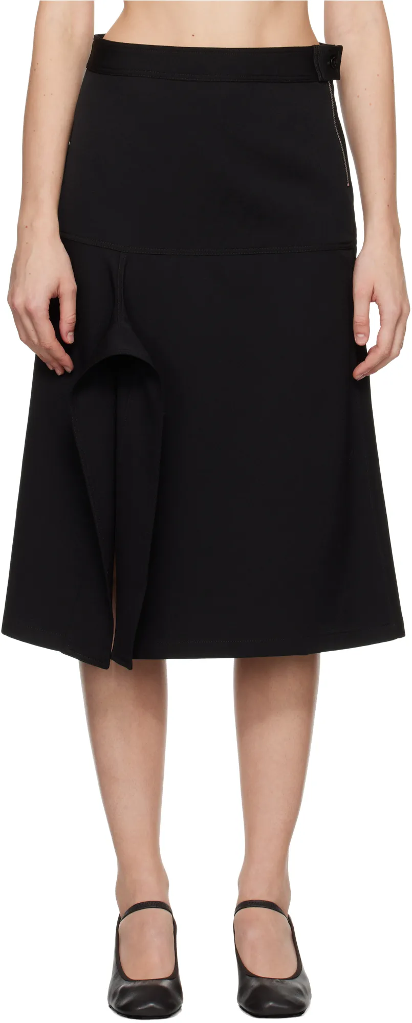 Asymmetric Midi Skirt