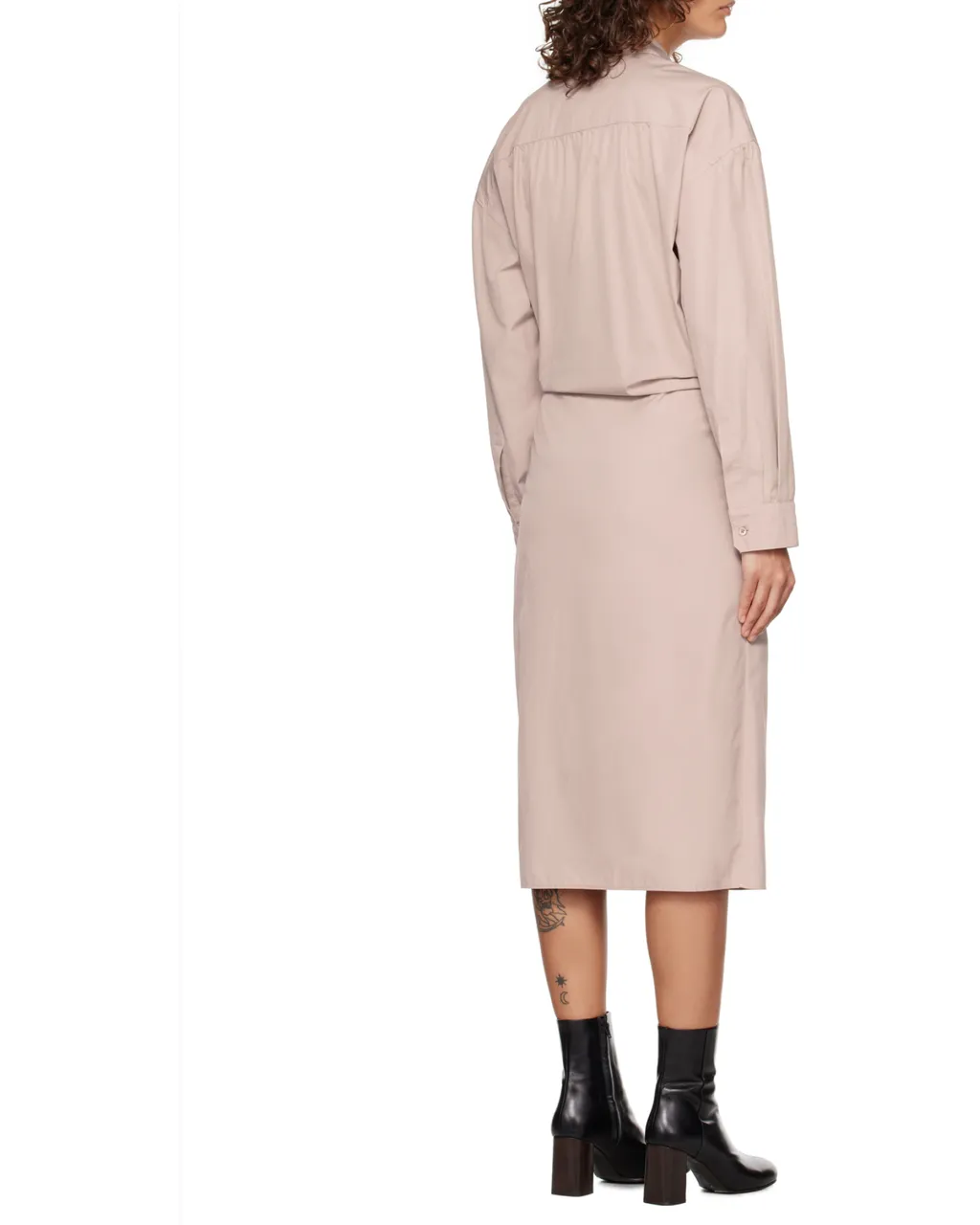 Wrap-Design Mid-Length Shirt Dress