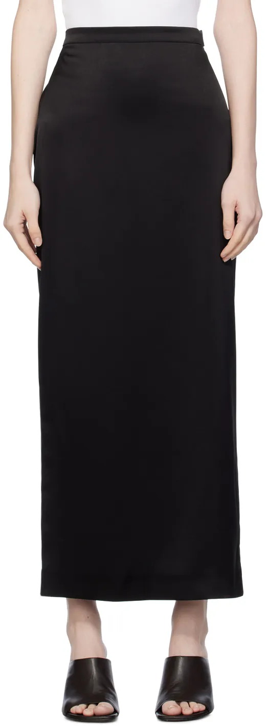 Satin Straight Hem Midi Skirt