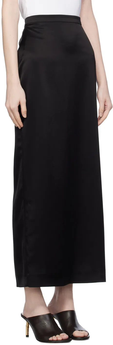Satin Straight Hem Midi Skirt