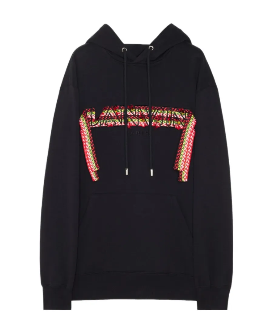 Logo Patch Drawstring Hoodie