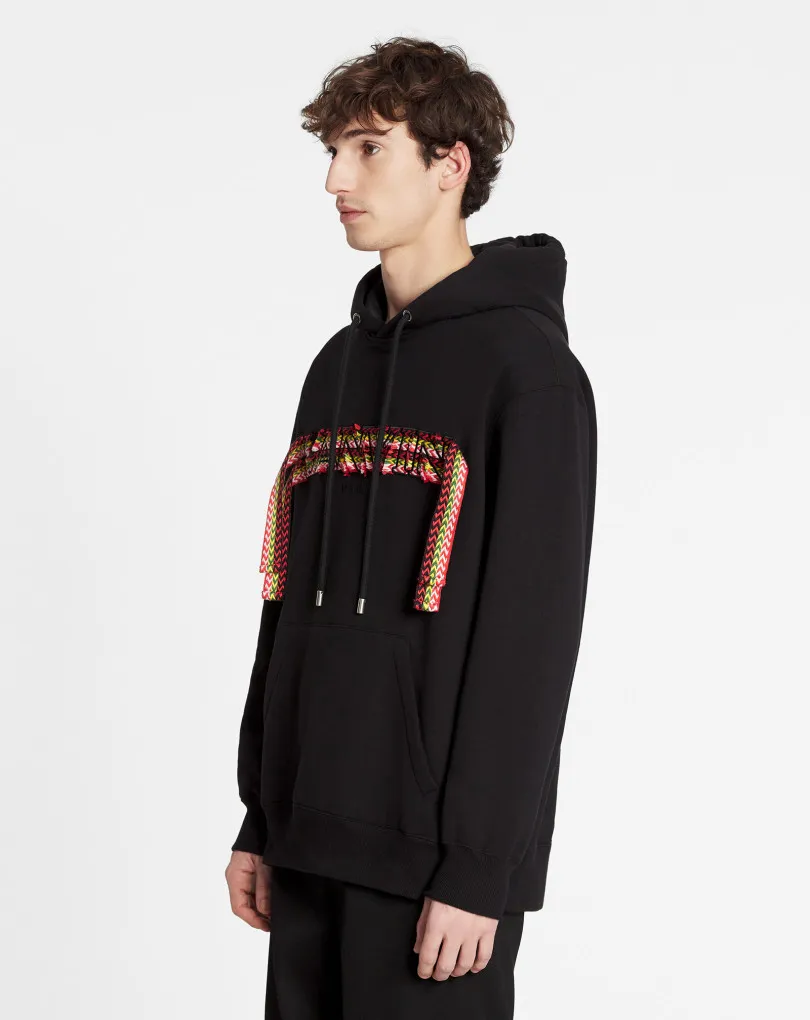 Logo Patch Drawstring Hoodie