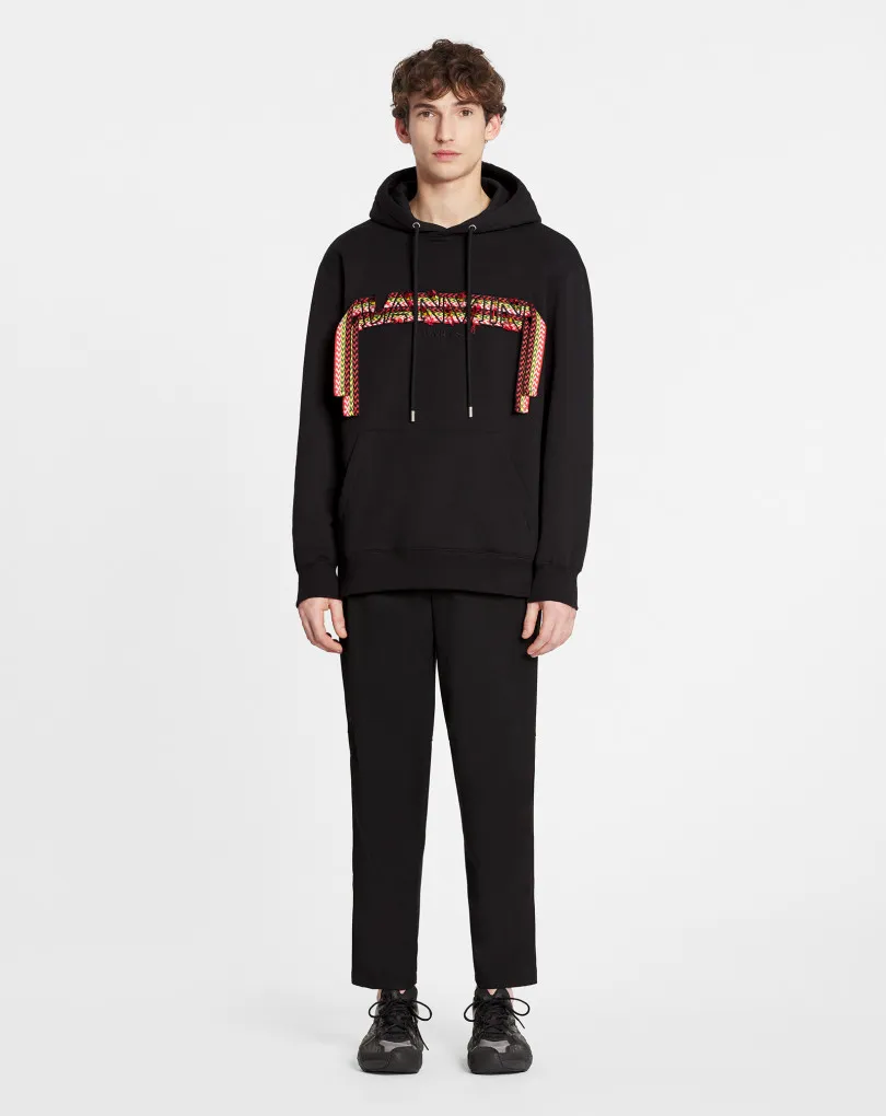 Logo Patch Drawstring Hoodie