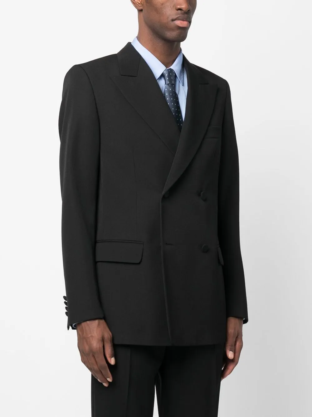Double-Breasted Long-Sleeved Blazer