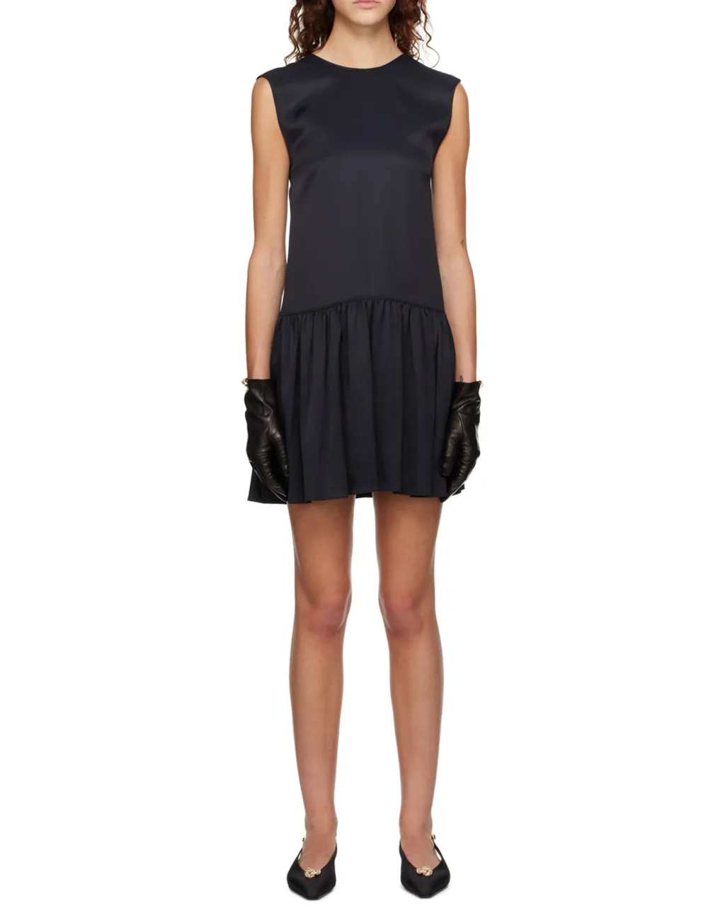 Gathered Detailed Sleeveless Dress