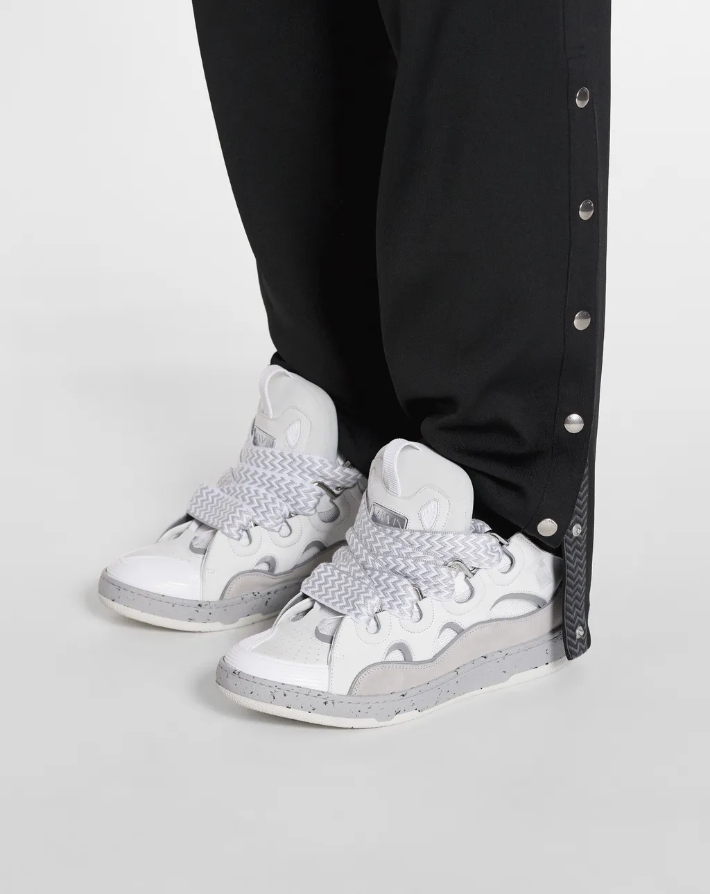 Curb Panelled Lace-Up Sneakers