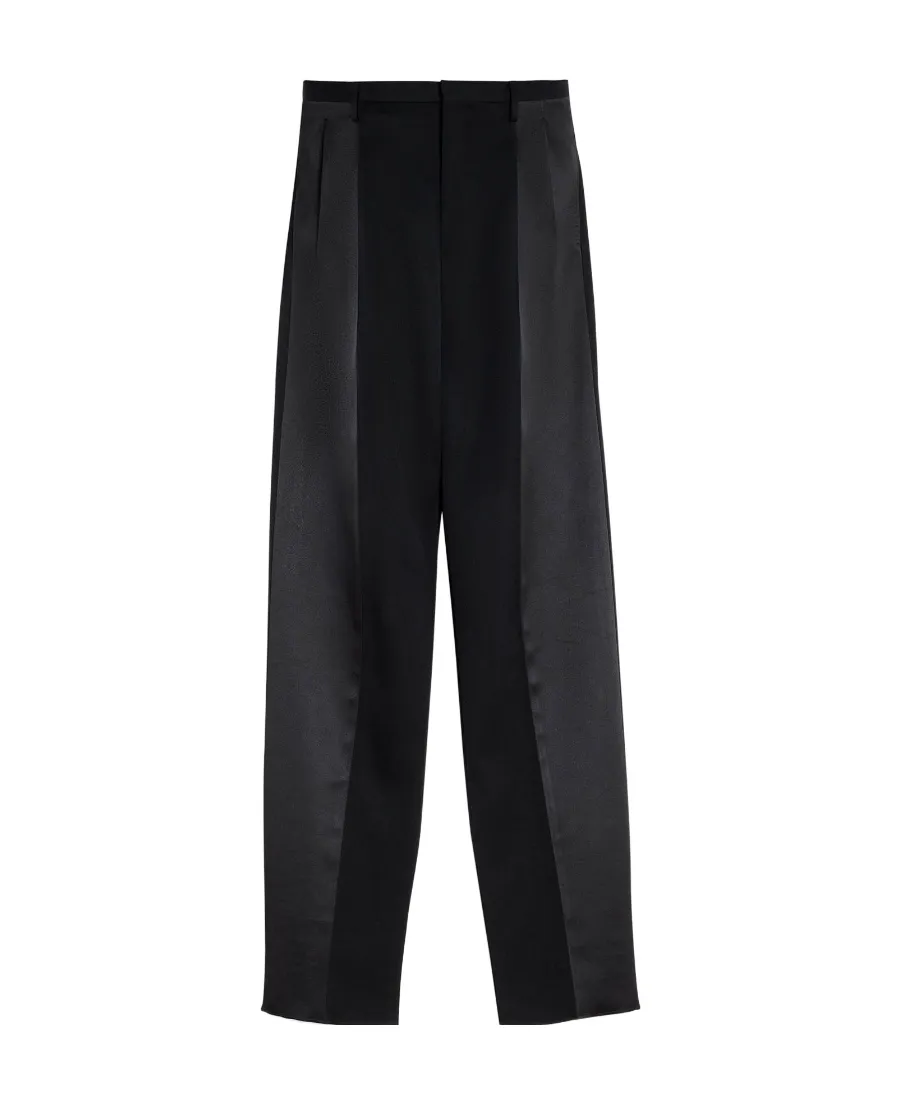 Straight-Leg Satin Panelled Trousers