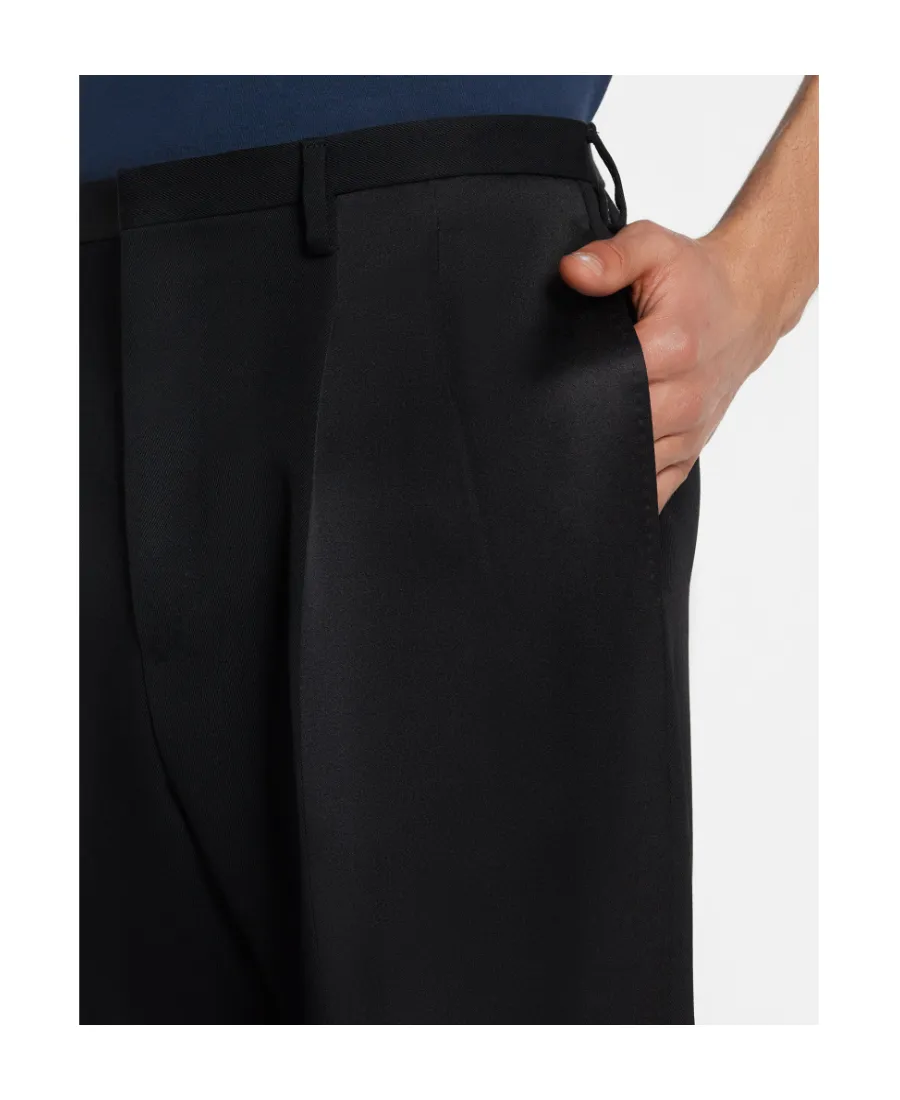 Straight-Leg Satin Panelled Trousers