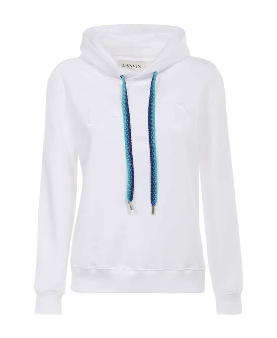 Logo Embroidered Drawstring Hoodie
