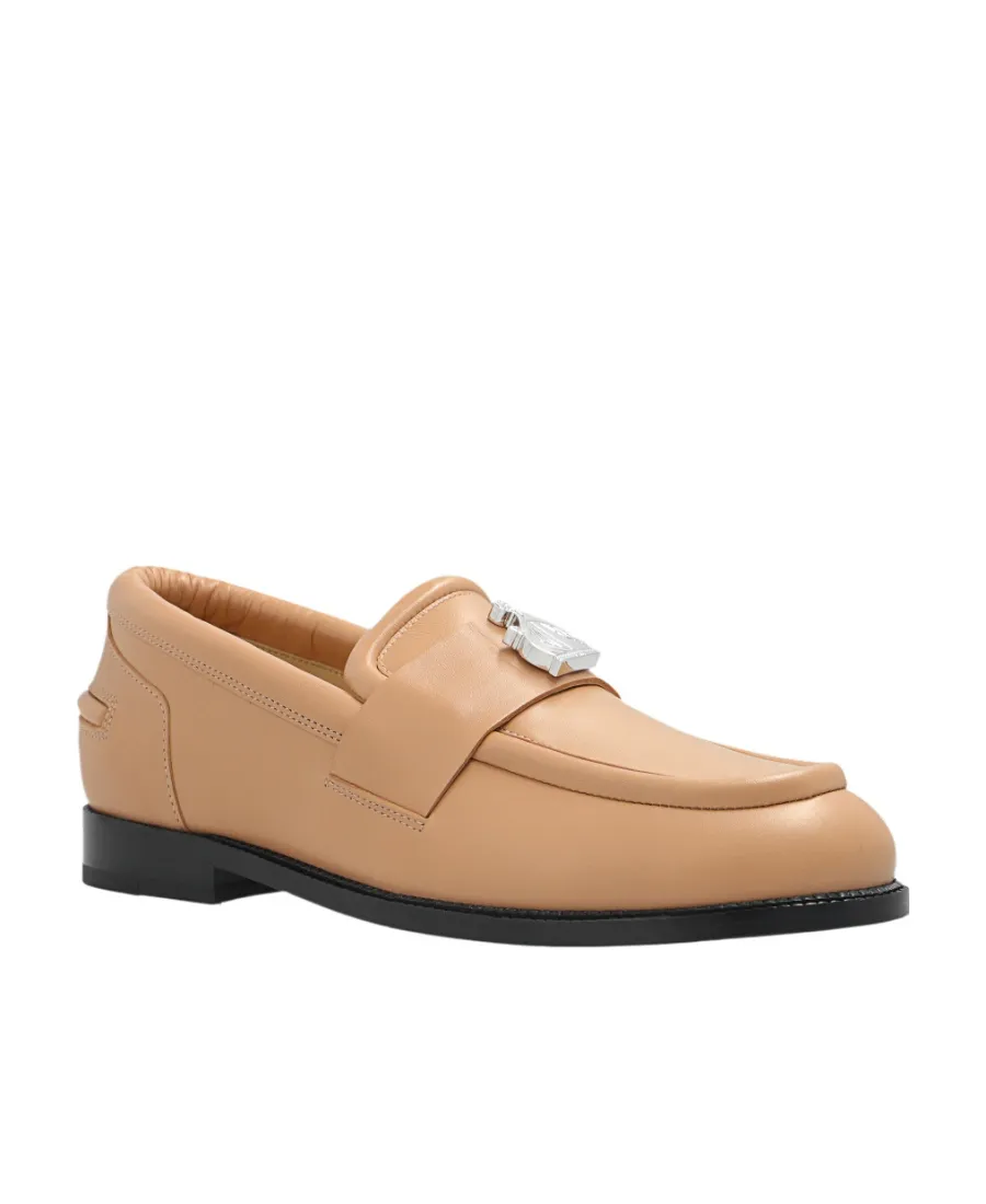 Logo Tag Round Toe Loafers