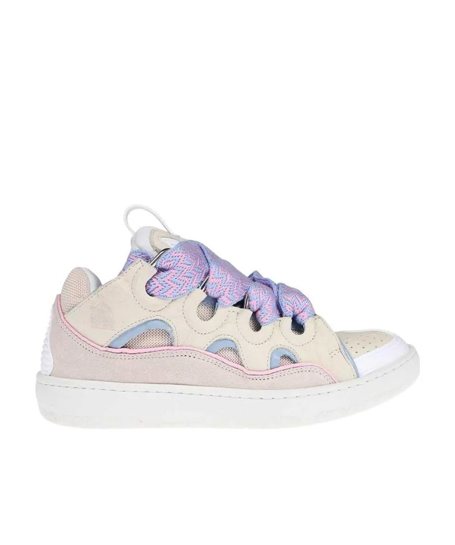 Curb Lace-Up Perforated Sneakers