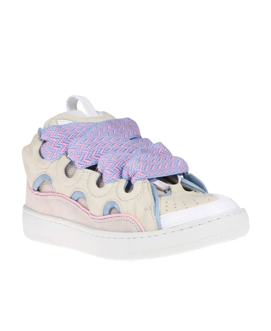 Curb Lace-Up Perforated Sneakers