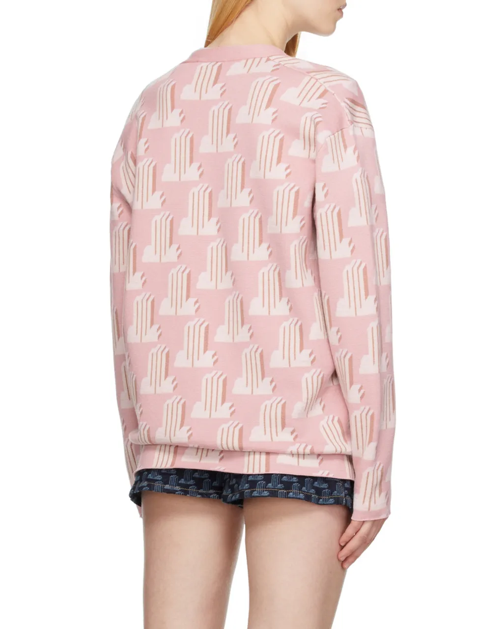 Monogram-Pattern Knitted Cardigan