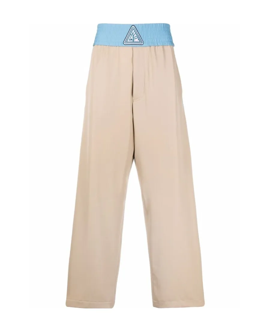 Logo Wool Casual Pants